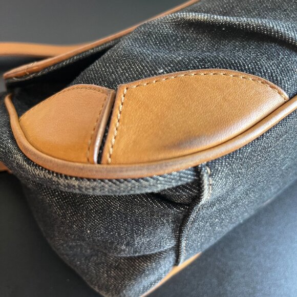 Burberry Brown Leather Trim Washed Denim Patchwork Crossbody Bag - Preowned - Picture 9 of 16